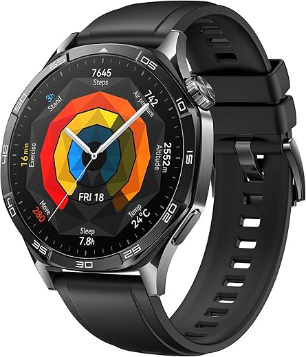 HUAWEI WATCH GT 5 46mm Smartwatch, Sharp-Edged Design, All-new Running and Cycling Sports, Health Tracking, up to 14 Days Battery Life, Compatible with iOS and Android, Black HUAWEI WATCH GT 5 46mm Smartwatch, Sharp-Edged Design, All-new Running and Cycling Sports, Health Tracking, up to 14 Days Battery Life, Compatible with iOS and Android, Black