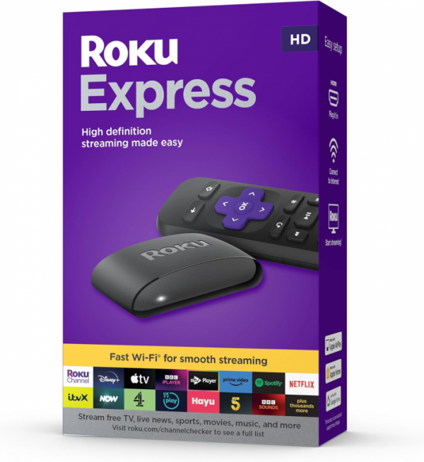 Roku Express New, 2023 HD Streaming Device with High-Speed HDMI Cable and Remote Roku Express New, 2023 HD Streaming Device with High-Speed HDMI Cable and Remote