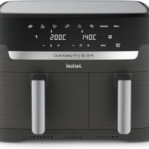 Tefal Easy Fry Dual Zone Digital air fryer, 2 Drawers, 8.3L, 8in1, Uses No Oil, Air Fry, Extra Crisp, Roast, Bake, Reheat, Dehydrate, 6 Portions, Non-Stick, Dishwasher Safe...
