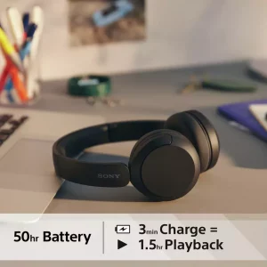 Sony WH-CH520 Wireless Bluetooth Headphones – On-Ear, Black
