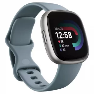 Fitbit Versa 4 Smartwatch - Waterfall Blue/Platinum Edition | Fitness & Health Tracker
