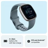 Fitbit Versa 4 Smartwatch - Waterfall Blue/Platinum Edition | Fitness & Health Tracker - Image 3