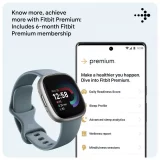 Fitbit Versa 4 Smartwatch - Waterfall Blue/Platinum Edition | Fitness & Health Tracker - Image 4