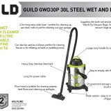 Guild 30L 1500W Wet and Dry Vacuum Cleaner – Stainless Steel Drum, Powerful Performance - Image 6