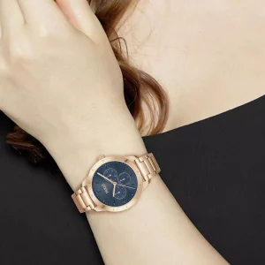 HUGO Ladies Rose Gold & Navy Watch – Elegant Design