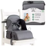 Grey BabyToLove Travel Booster Seat with Waterproof Fabric & Storage - Image 3
