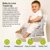 Grey BabyToLove Travel Booster Seat with Waterproof Fabric & Storage - Image 4