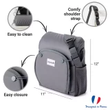 Grey BabyToLove Travel Booster Seat with Waterproof Fabric & Storage - Image 6