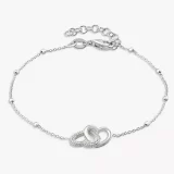Revere Heart-Shaped Sterling Silver Link Bracelet - Image 2
