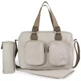My Babiie Deluxe Oatmeal Herringbone Changing Bag - Stylish & Practical Diaper Bag - Image 2