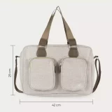 My Babiie Deluxe Oatmeal Herringbone Changing Bag - Stylish & Practical Diaper Bag - Image 4