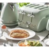 De'Longhi Argento Flora Toaster - 4 Slice, Green, Retro Style - Image 3