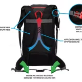Pro Action Xtreme 35L Hiking Backpack - Black - Image 7