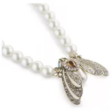 Bill Skinner Moth Necklace in 18ct Gold with Crystal Pearl Accent - Image 4