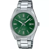 Casio Men's Stainless Steel Bracelet Watch with Green Analogue Dial - Image 2