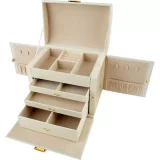 Large Faux Leather Jewellery Box with 3 Drawers - Elegant Storage Solution - Image 3