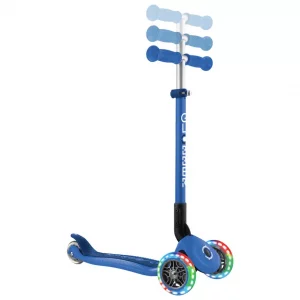 Globber Expert Foldable 3-Wheel Scooter - Blue | Durable & Compact Kids Scooter