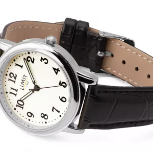Limit Men's Glow Dial Watch with Black Faux Leather Strap
