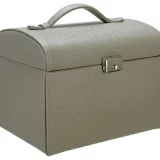 Faux Leather Grey Jewelry Box & Travel Set – Medium Size Organizer - Image 1