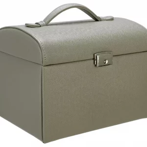 Faux Leather Grey Jewelry Box & Travel Set – Medium Size Organizer