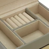 Faux Leather Grey Jewelry Box & Travel Set – Medium Size Organizer - Image 5
