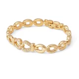 Elegant Ladies' Gold Plated Stone Watch & Bracelet Set - Timeless Luxury - Image 3