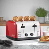 Russell Hobbs 4-Slice Red Toaster 28362 (Worcester Series) - Image 1