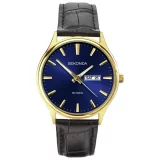Sekonda Men’s Blue Dial Watch – Black Leather Strap, Stylish & Classic Design - Image 2
