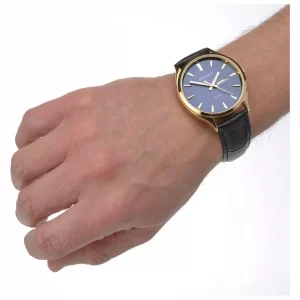 Sekonda Men’s Blue Dial Watch – Black Leather Strap, Stylish & Classic Design