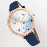 Spirit Women’s Butterfly Dial Navy Strap Watch – Stylish and Timeless - Image 1
