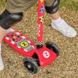 Zinc Red 3-Wheel Racecar Scooter with LED Lights - Image 8