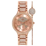 Spirit Lux Women's Rose Gold Glitter Watch & Bracelet Set – Elegant Fashion Timepiece - Image 2