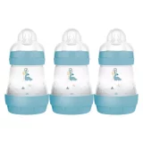 MAM Anti-Colic Baby Bottles 160ml - 3-Pack Blue, Easy Start Design - Image 2