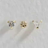 Revere 9ct Yellow Gold Nose Studs Set - 3pcs with Cubic Zirconia - Image 2