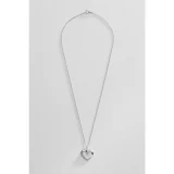 Revere Sterling Silver Heart Pendant Necklace with Diamonds - Open Design - Image 3