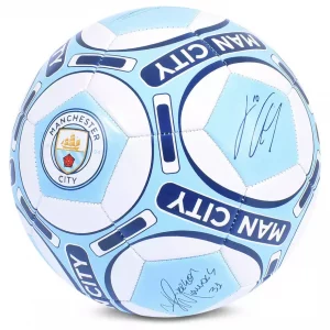 Manchester City FC Size 5 Soccer Ball Gift Set with Pump and Water Bottle - White