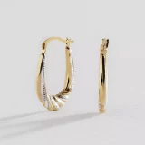 9ct Gold Earrings, Two-Tone Hoop Earrings, Creole Twist Hoops, Gold Creole Earrings, Revere Collection, Everyday Gold Hoops, 9ct Gold Jewelry, Stylish Gold Hoops, Two-Tone Gold Earrings, Twist Hoop Earrings, Gold Fashion Accessories, Lightweight Gold Hoops - Image 2
