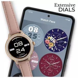 Radley Pink Leather Smartwatch with Stone Set Dial & Call Function