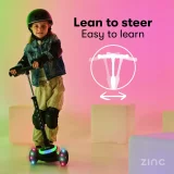 Zinc Sunshine Black 3-Wheel Scooter with LED Lights - Image 5
