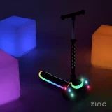 Zinc Sunshine Black 3-Wheel Scooter with LED Lights - Image 1