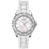 Sekonda Ladies White Stone Set Silicone Strap Watch - Elegant & Durable Timepiece - Image 2