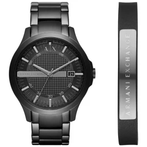 Armani Exchange Men's Steel Watch & Bracelet – Elegant Gift Set