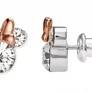 Disney Mickey Mouse Silver-Plated Crystal Stud Earrings – Elegant & Stylish Jewelry