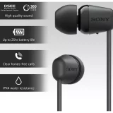 Sony WI-C100 Wireless In-Ear Headphones, Black – Clear Sound & Comfortable Fit - Image 5