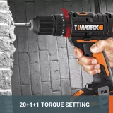 Worx WX370 20V Cordless Impact Drill with 30-Piece Accessory Kit - Image 3