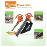 Flymo PowerVac 3000W Corded Leaf Blower for Garden Cleanup - Image 3