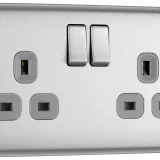 BG Nexus Double Switched Socket - Brushed Steel Finish for Modern Interiors - Image 2