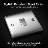 BG Nexus 20A 2-Way Single Wall Switch - Brushed Steel Finish - Image 5