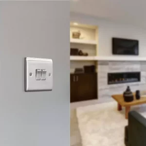 BG 2 Gang 2 Way Brushed Stainless Steel Light Switch