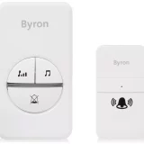 Byron DBY-23445BS 100m Wireless Plug-In Doorbell - Twin Set, White - Image 1